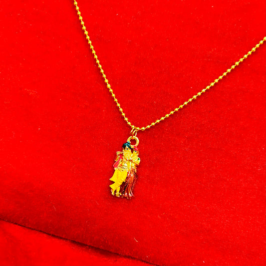 Radha krishna locket with chain