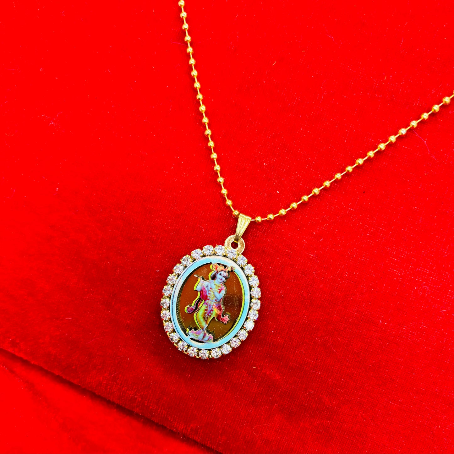 3d krishna locket with chain