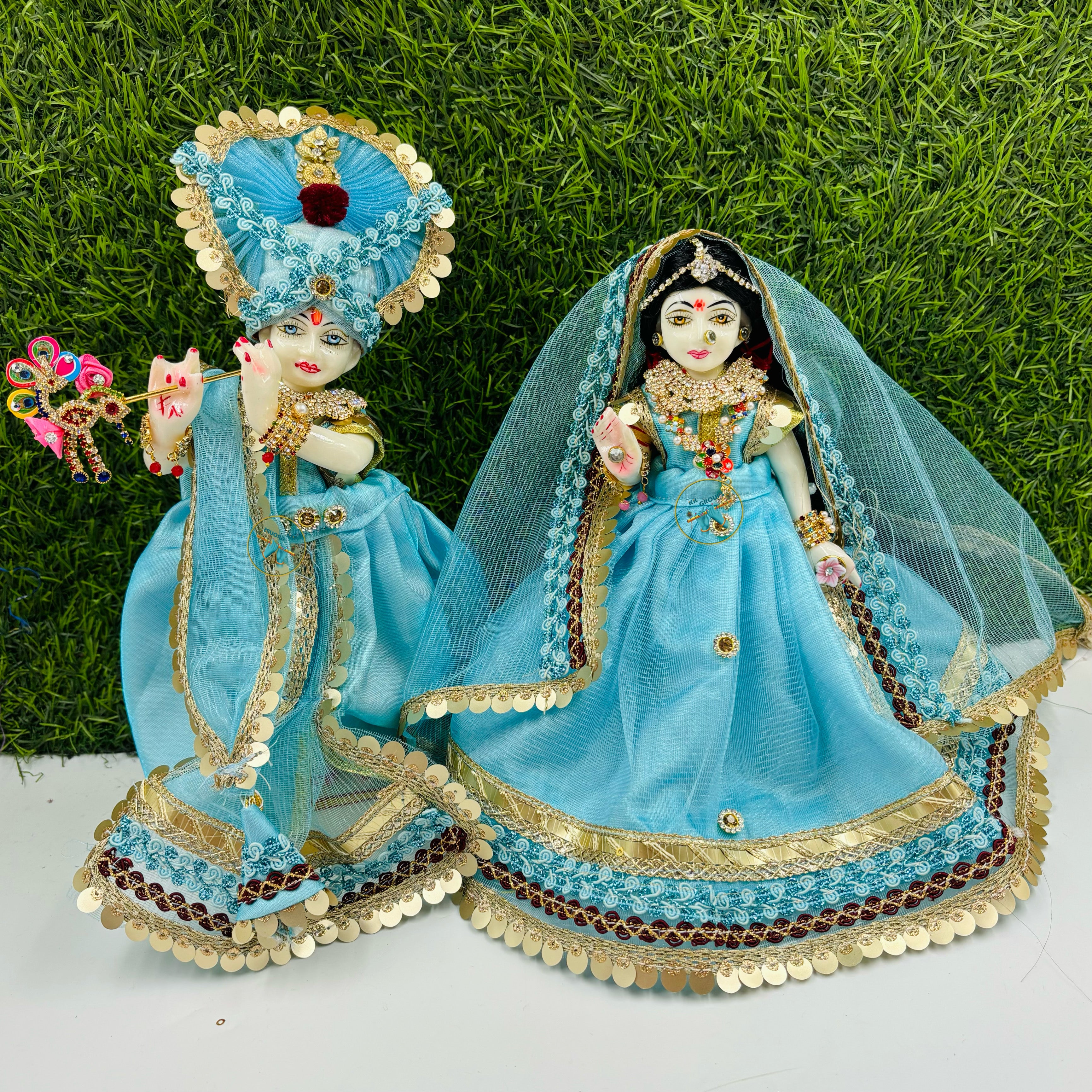 Colorful Costumes for Radha Krishna Photos