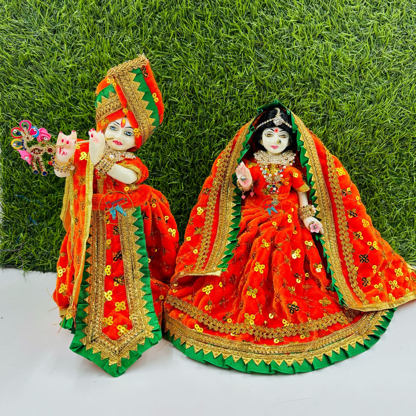 Orange Sitara Dress For Radha Krishna