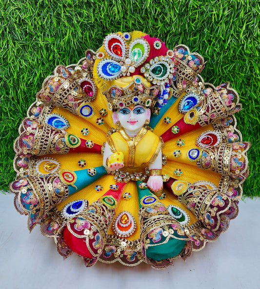 Trending Multi Cone dress for laddu gopal ji with pagdi
