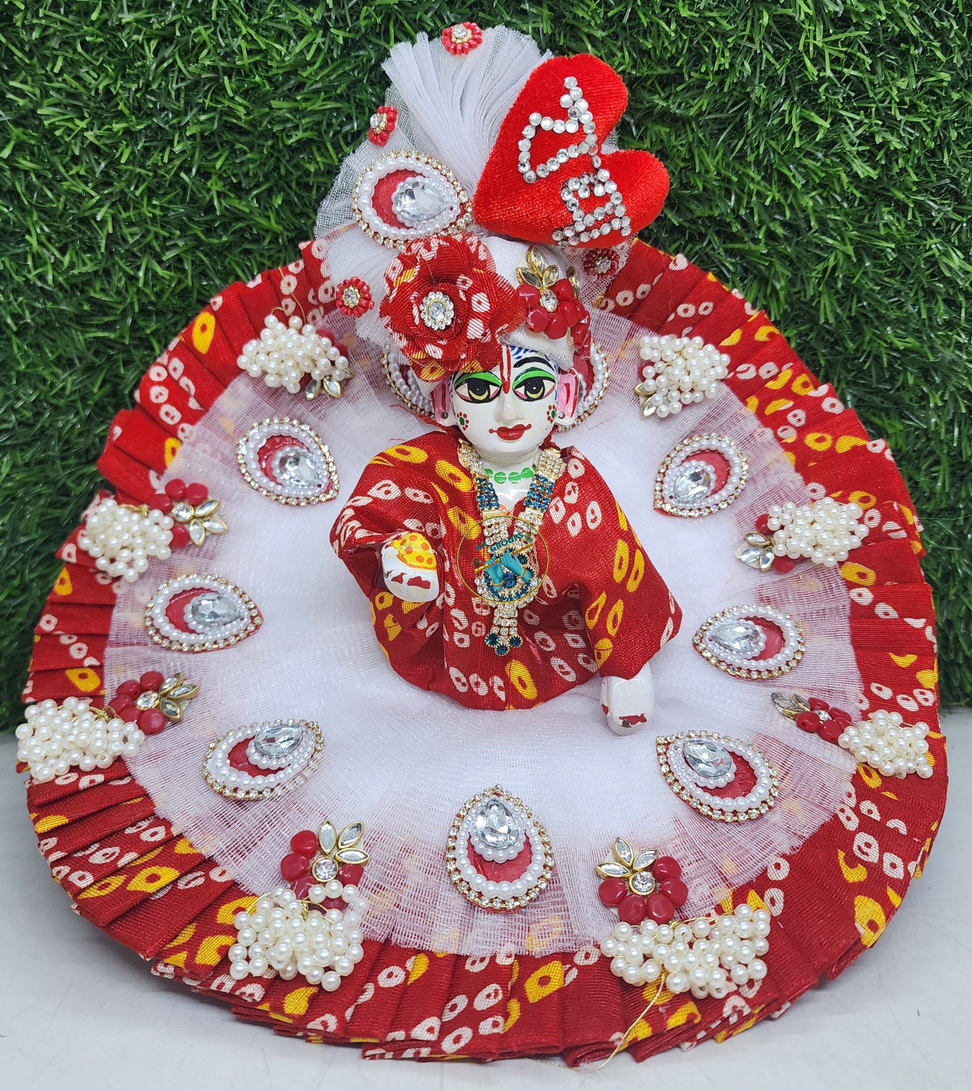 Valentine special red dress for laddu gopal ji