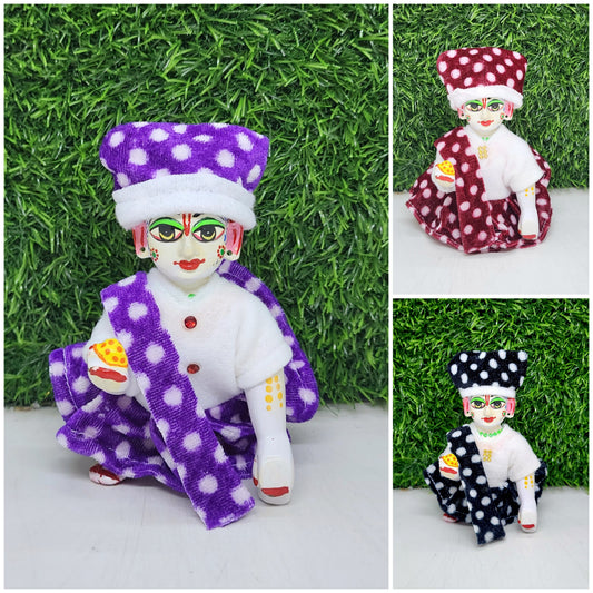 Laddu Gopal Winter Special Lehria Suit Pack of 3 [Random Color]