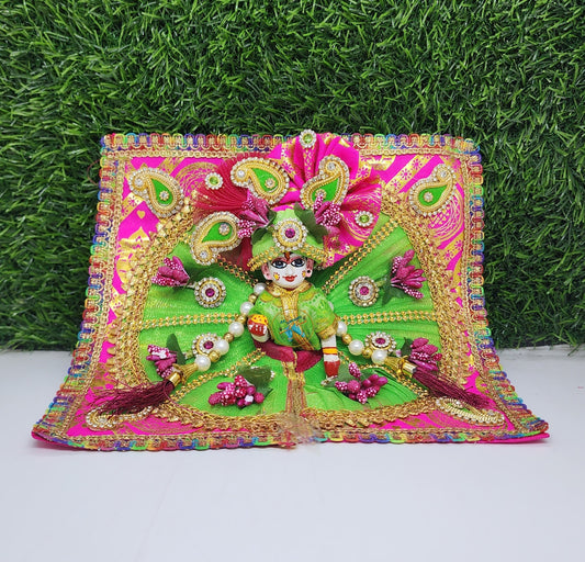 Laddu gopal designer square dress with pagdi and patka special for diwali