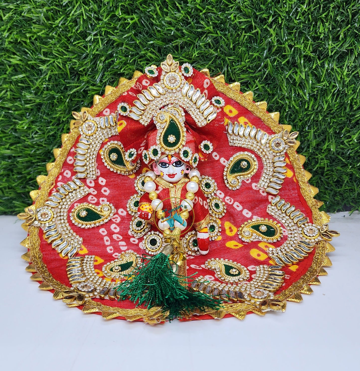 Laddu gopal ji red bandhej dress special