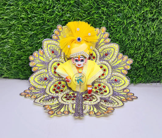 Yellow Unique Embroidery Dress With Pagdi