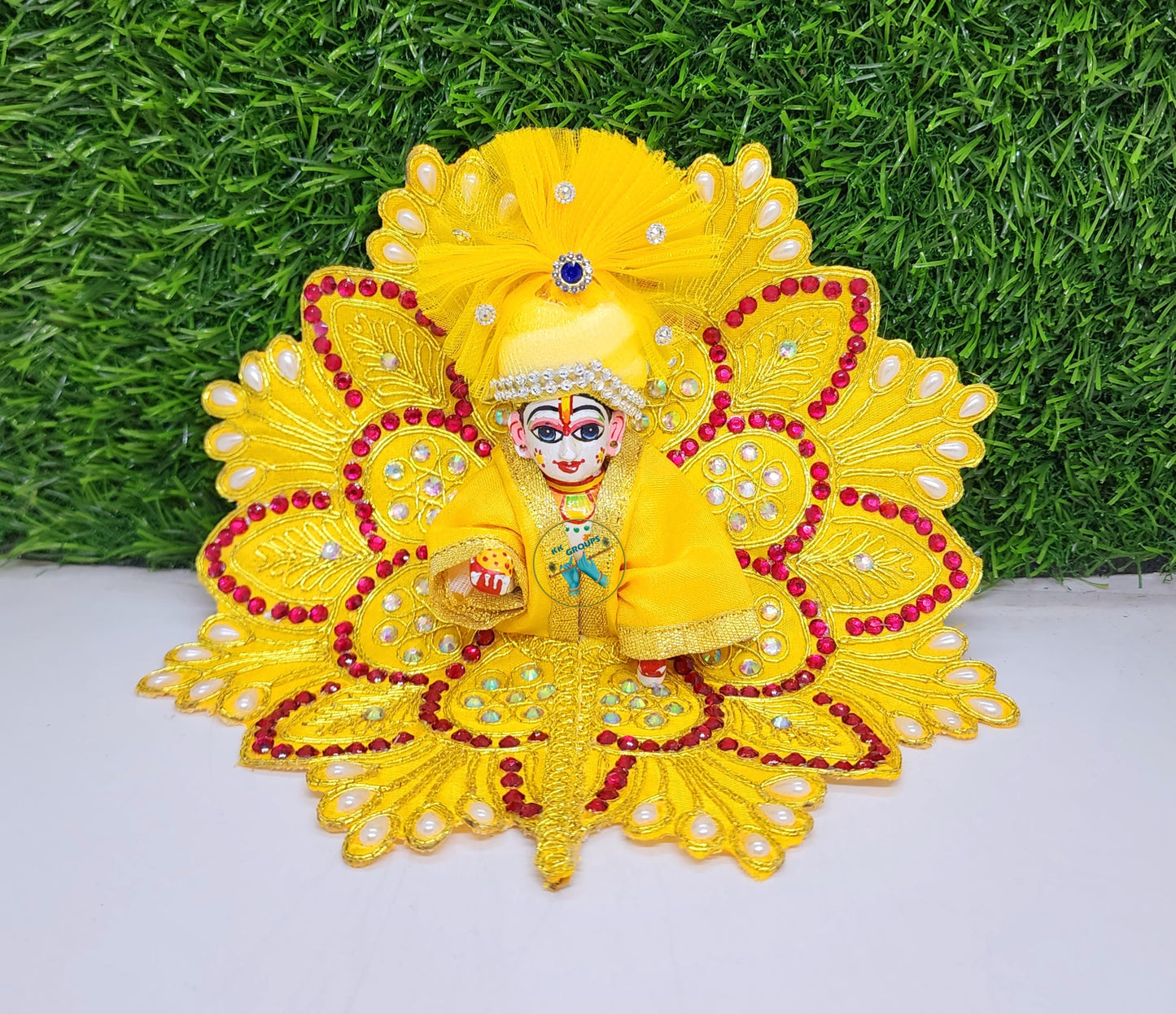 Yellow Unique Sitara Embroidery Dress With Pagdi