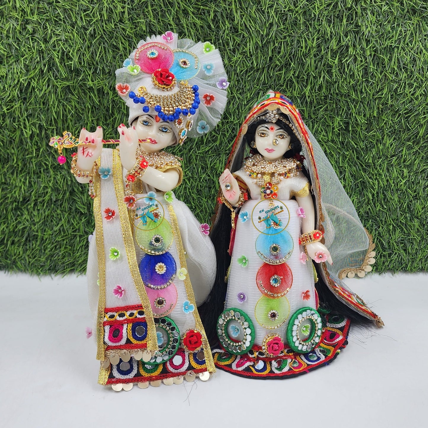 Multi heavy dress for Radha Krishna ji special for holi and navratra