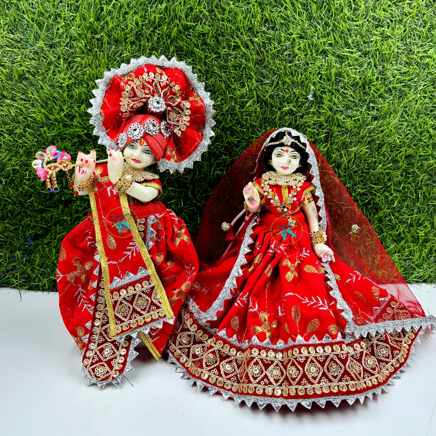 Red Valentines Dress For Radha Krishna