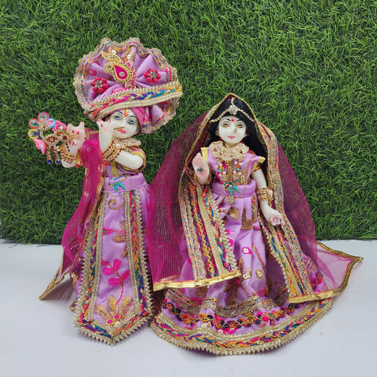 Lavender rani dress for radha krishna