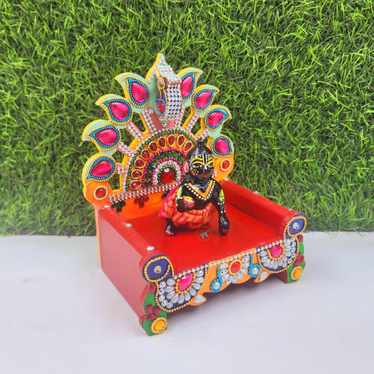 fancy singhasan for laddu gopal ji , wooden material