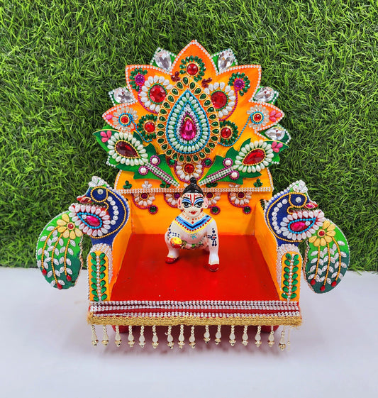 fancy singhasan for laddu gopal ji , wooden material