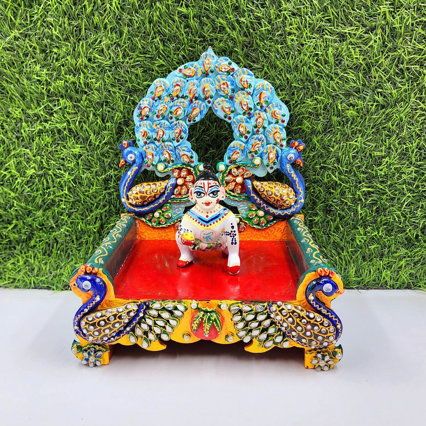 fancy singhasan for laddu gopal ji , wooden material