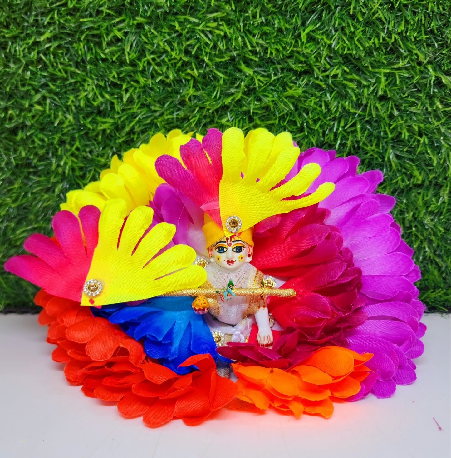laddu gopal multi colour flower dress
