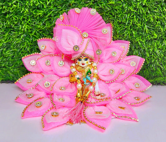beautiful baby pink leaf design with pagdi and patka