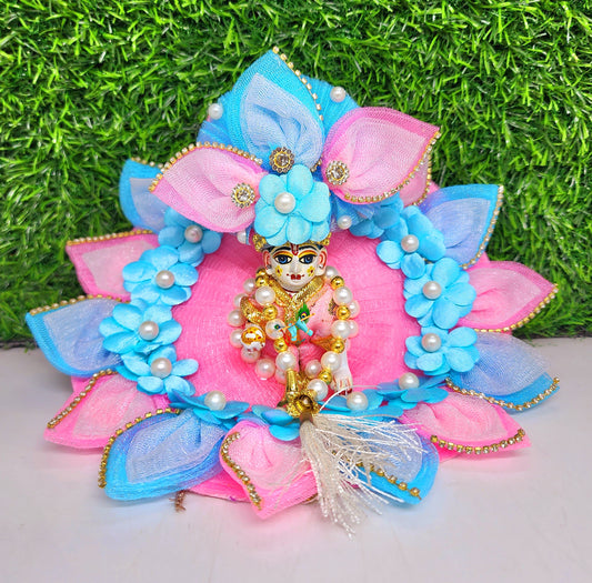 beautiful cute heavy flower dress with pagdi and patka for laddu gopal ji