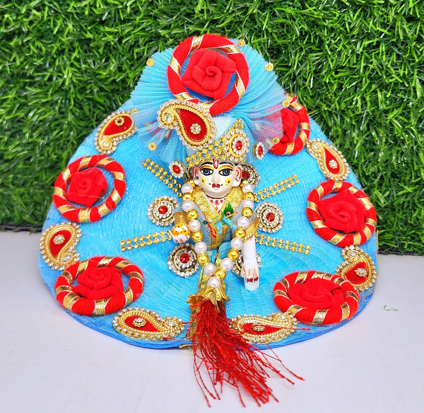 sky janmashtami special rings heavy dress with pagdi and patka