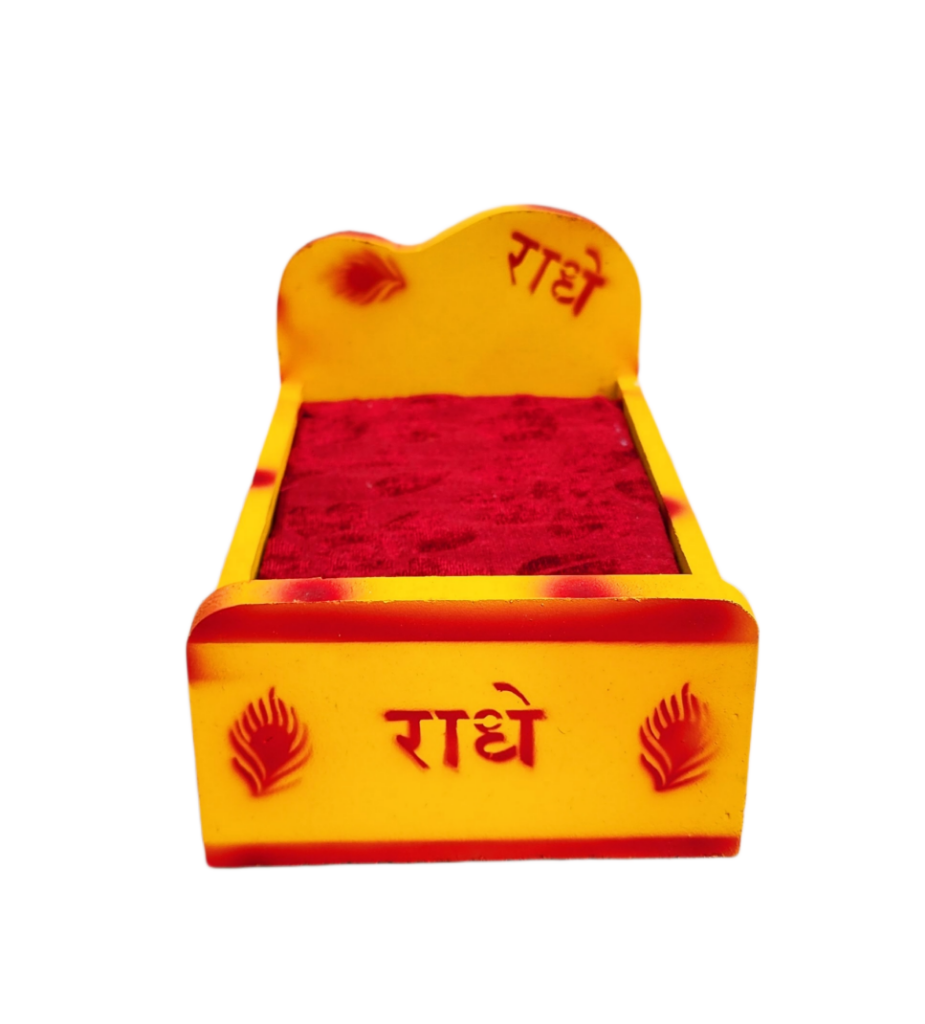 radhey radhey wooden bed for laddu gopal ji