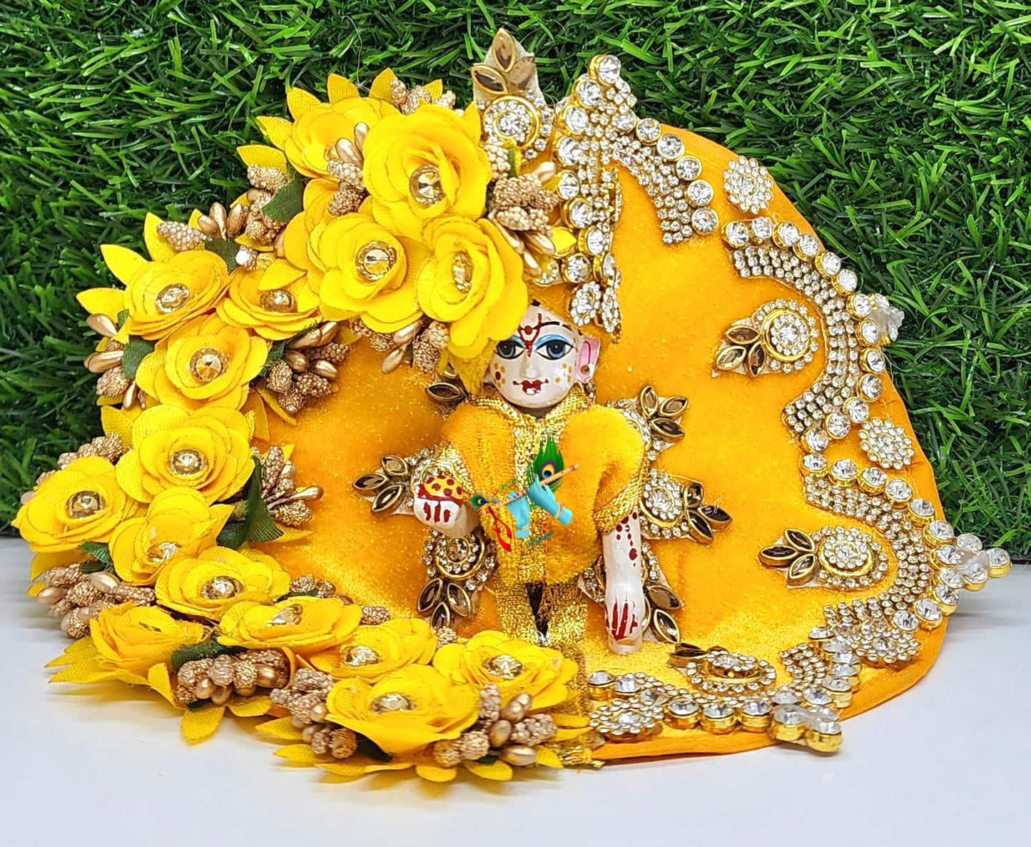 laddu gopal haar flower heavy dresses with pagdi