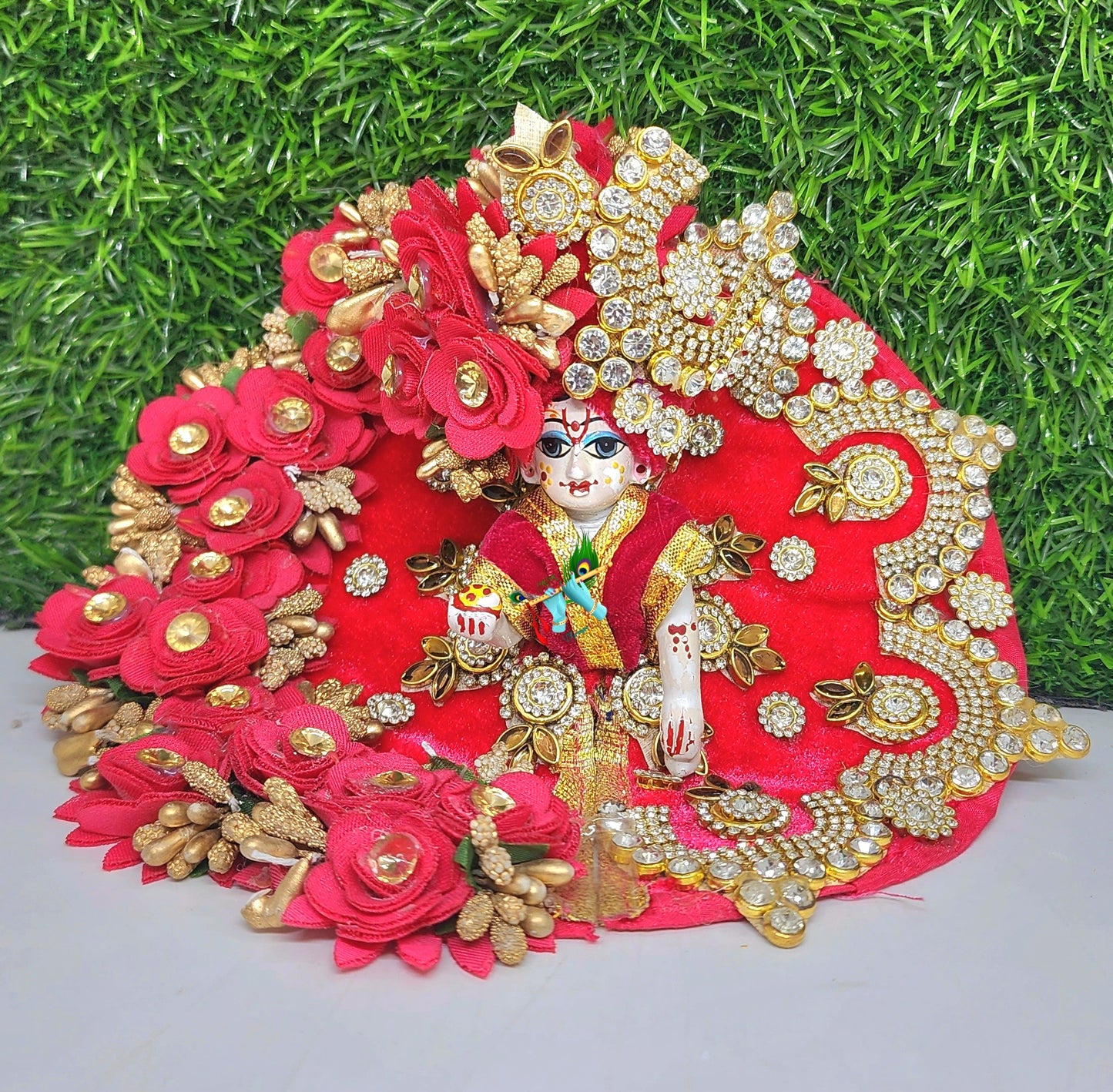 laddu gopal haar flower heavy dresses with pagdi