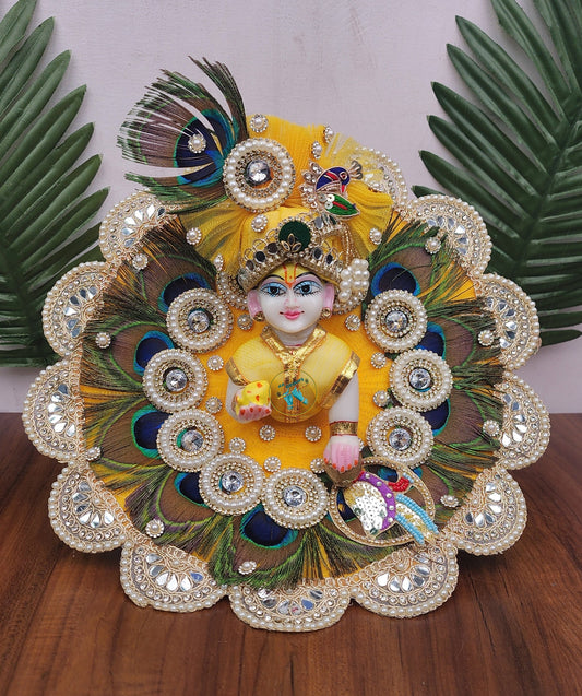 *Special for Radhashtami* Beautiful yellow morpankh dress for laddu gopal ji