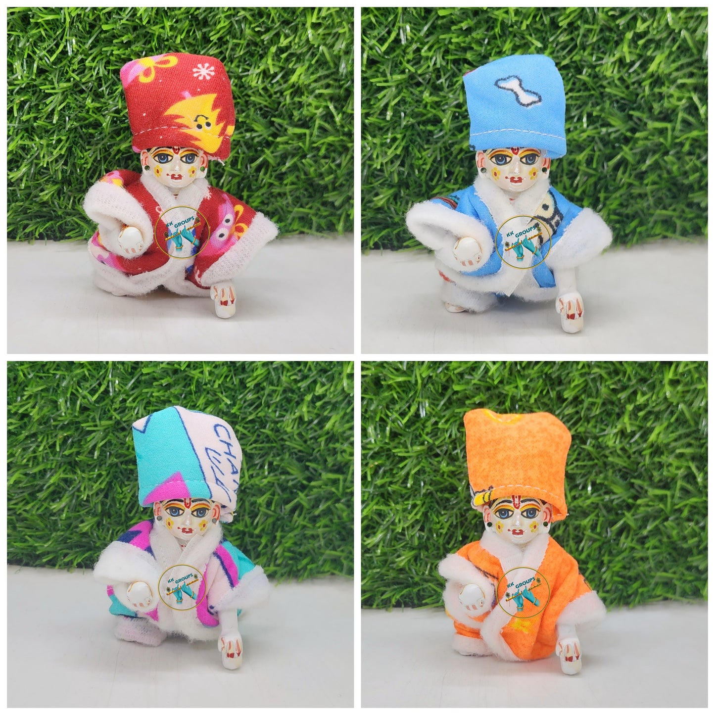 Laddu Gopal Nutan Night Suit Pack of 4 [Random Color]