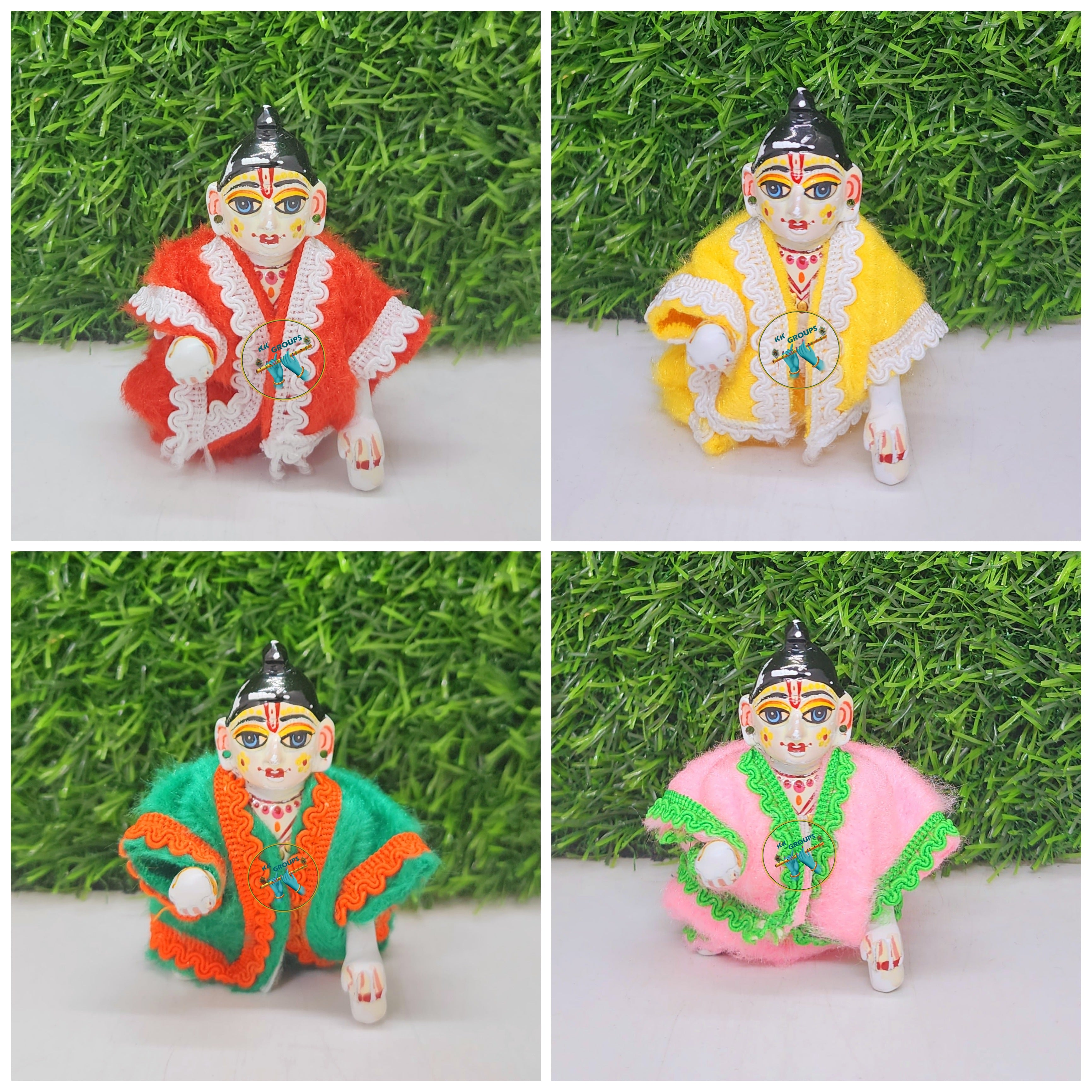 Jahnavi Fabric Laddu Gopal Ji Night Suit (Multicolour) : Amazon.in: Home &  Kitchen