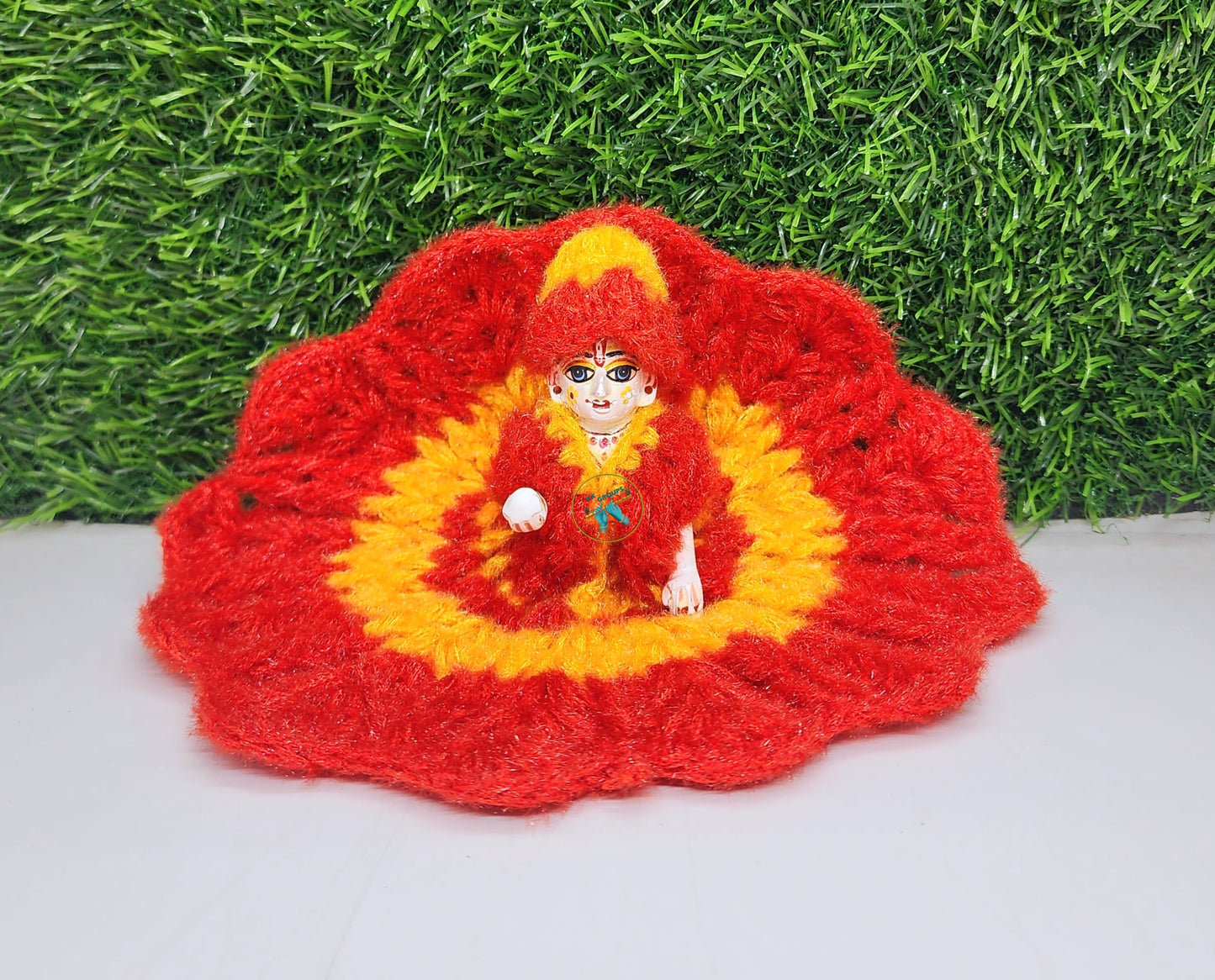Red Yellow Woolen dress for laddu gopal ji
