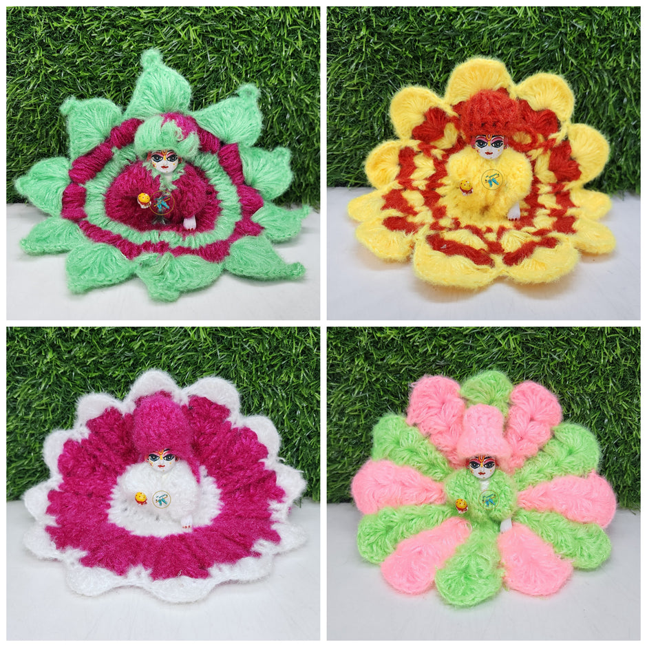 Laddu gopal winter dress pack of 4 (RANDOM PRINT AND COLOUR)