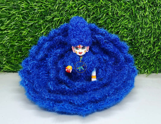 Blue Designer Woolen Dress for Laddu Gopal ji