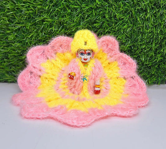 Baby Pink Designer Woolen Dress for Laddu Gopal ji