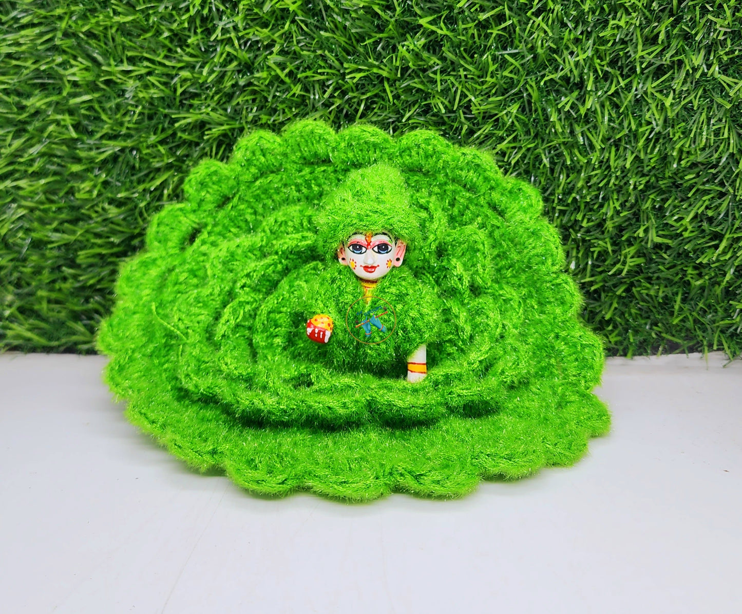 Green Designer Woolen Dress for Laddu Gopal ji