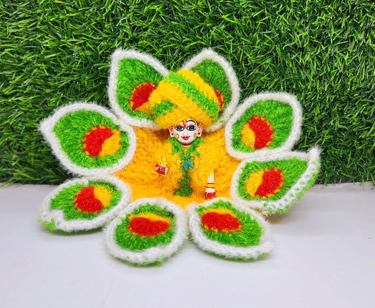 Flower Morpankh Shape Woolen Dress for Laddu Gopal ji