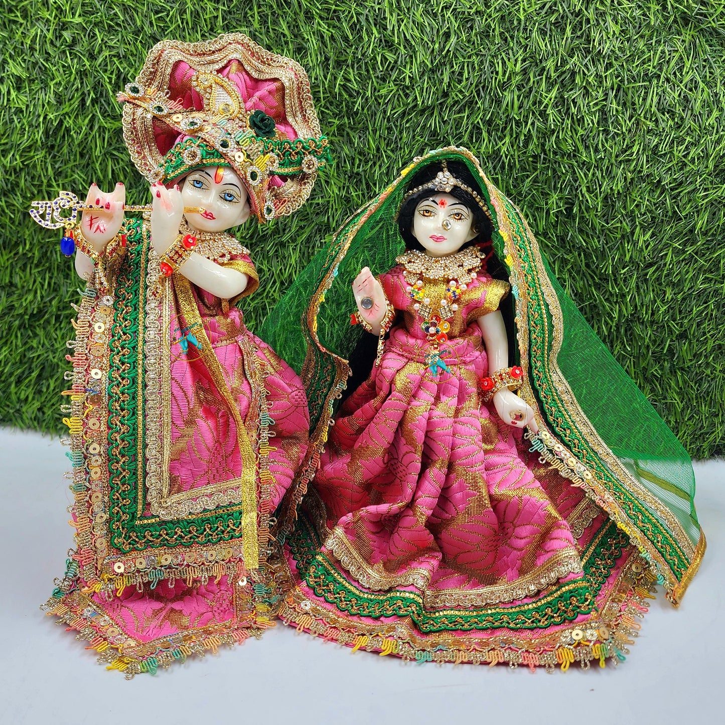 Beautiful Pink dress for Radha Krishna ji