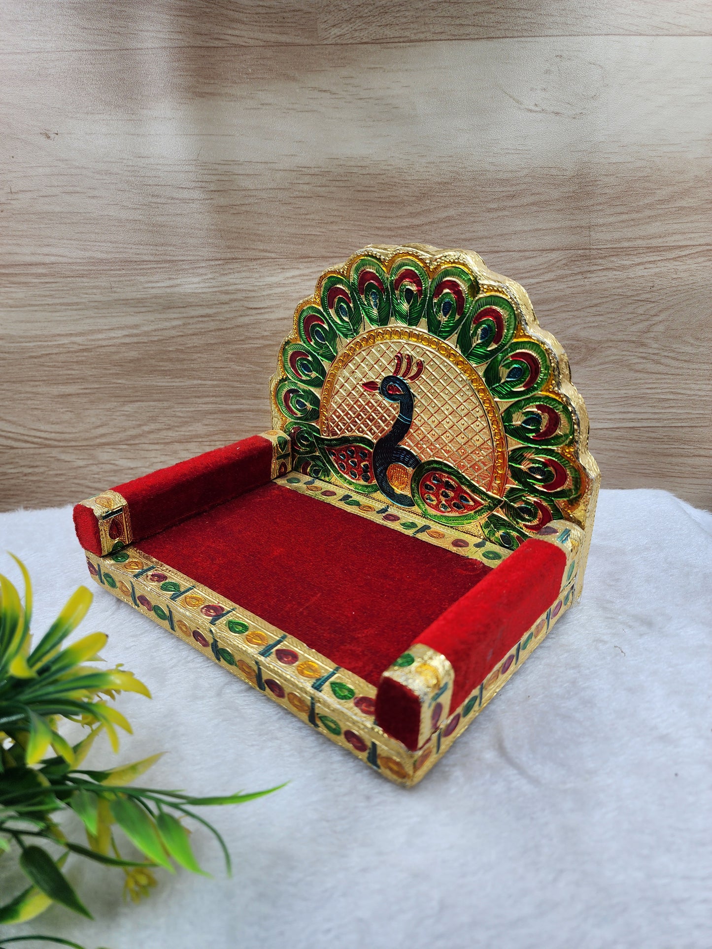 Beautiful wooden singhasan for laddu gopal ji