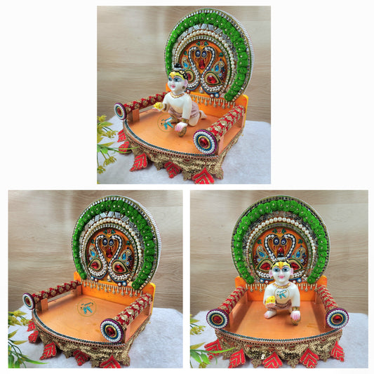 Janmashtami Special Fancy singhasan for laddu gopal ji , wooden material