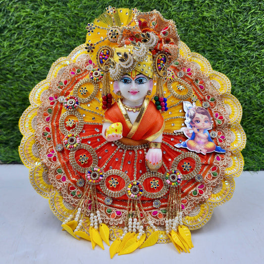 Janmashtami Special Orange Yellow heavy dress for laddu gopal ji