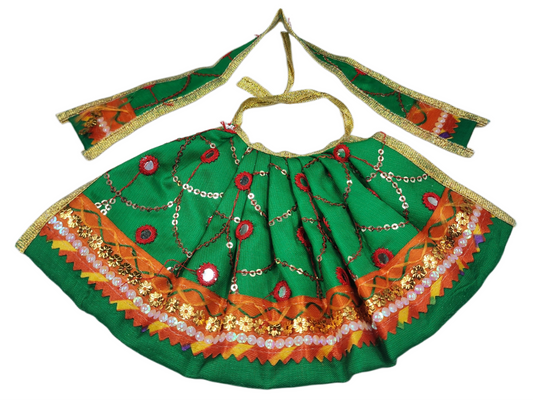 Beautiful readymade green dress for mata rani