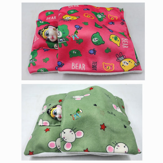 Teddy print winter Special Bister for laddu gopal ji pack of 2 size [0-6] [Random colour and print]