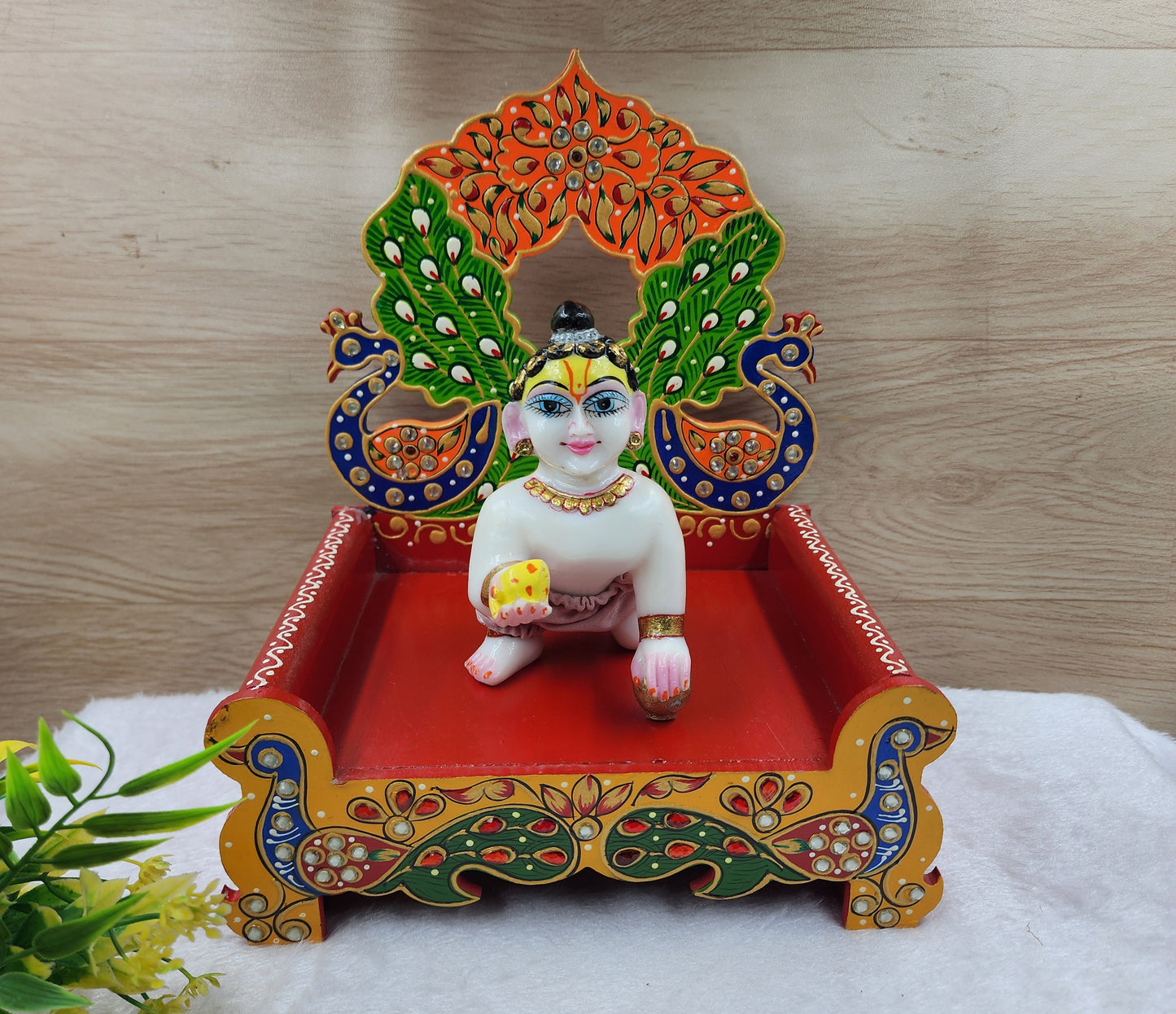 fancy singhasan for laddu gopal ji , wooden material for janmashtami Special.