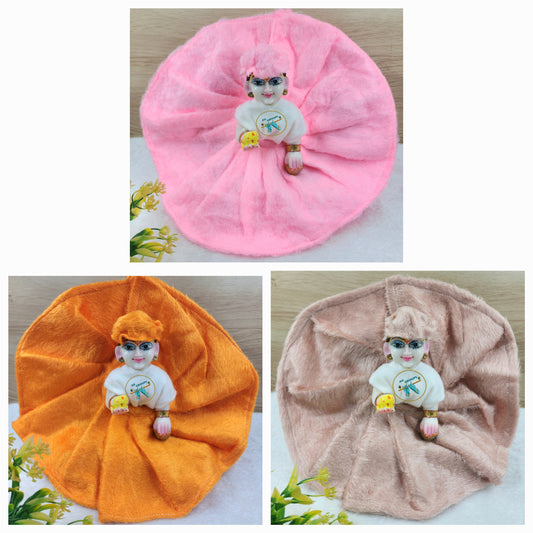 Laddu gopal winter special glacier gher dress pack of 3 [Random Color]