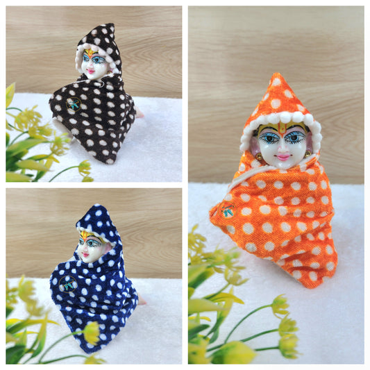Laddu Gopal Dot Shawl Ponchu Pack of 3 [Random Color]