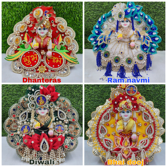 Diwali Special Combo (Pack of 4) Heavy Dresses with pagdi