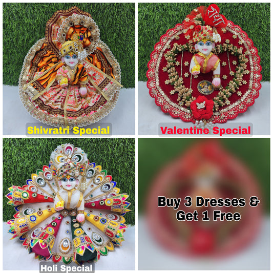 Festive Special Exclusive combo of 3+1 Heavy Dress (Get 1 Free)