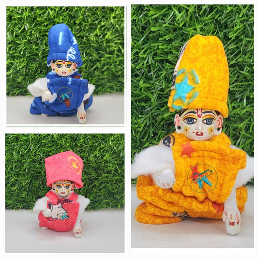 Laddu Gopal Nutan Bib Suit Pack of 3 [Random Color]