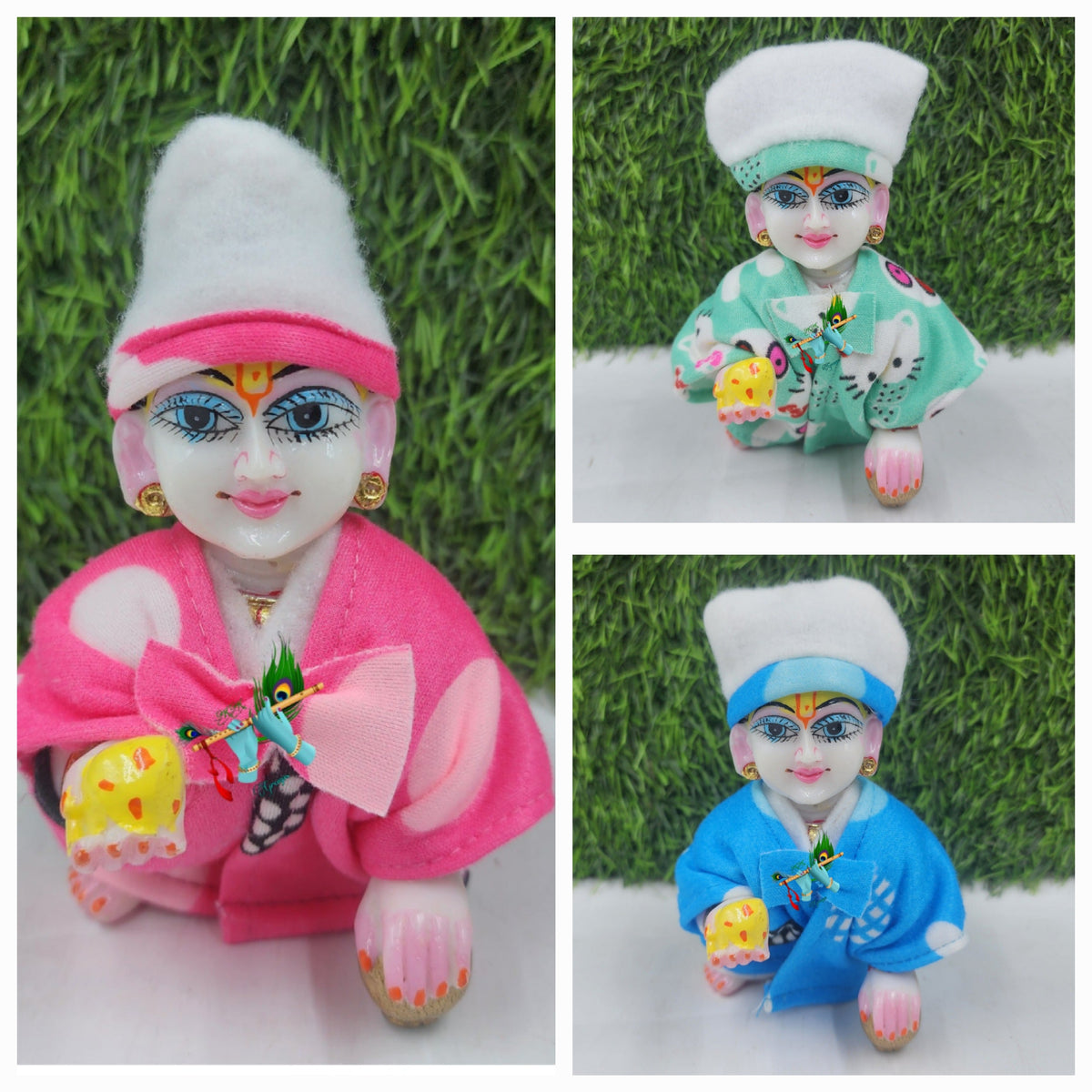 Laddu Gopal Nutan jacket Suit Pack of 3 [Random Color]
