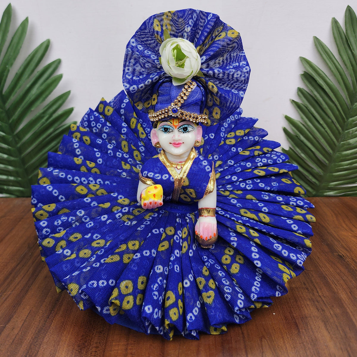 Blue bandhej Premium Summer Dress for laddu gopal ji