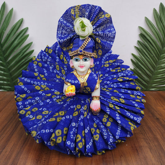 Blue bandhej Premium Summer Dress for laddu gopal ji