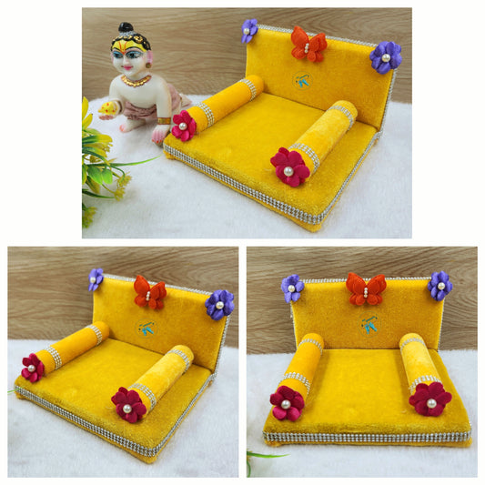 Beautiful singhasan for laddu gopal ji colour [ yellow  ]