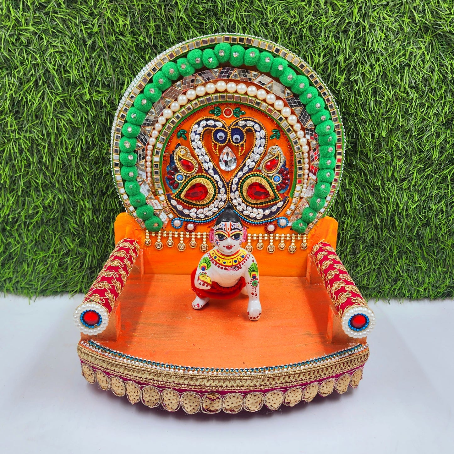 Fancy singhasan for laddu gopal ji , wooden material